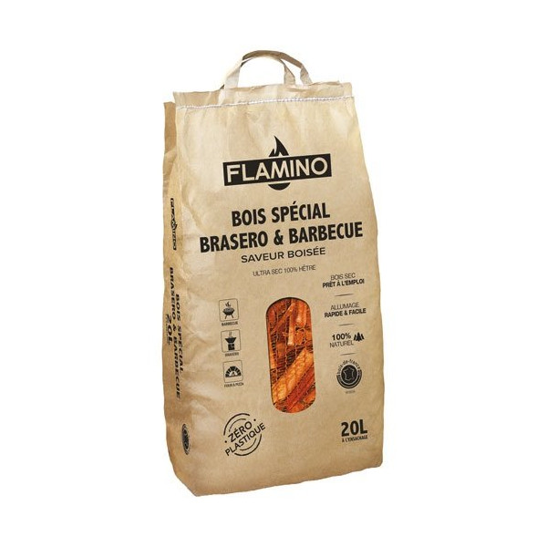 FLAMINO - Bois spécial brasero et barbecue 20 L
