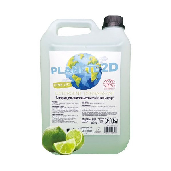 PLANETE 2D - Détergent multi usage planète 2D citron Ecocert 5 L