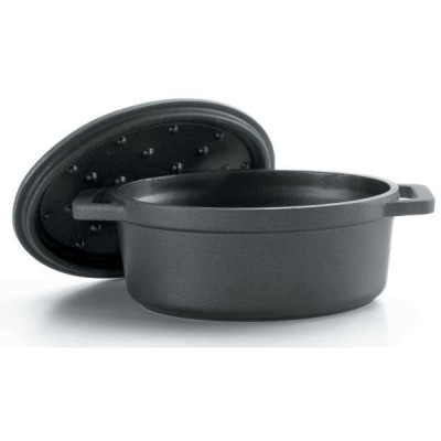 COCOTTE FONTE ALU REVETUE NOIR OV 31CM