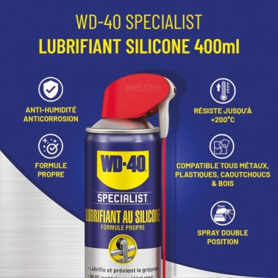 WD 40 SPECIALIST LUBRI.SILICONE 400ML (Vendu par 1)