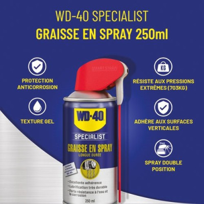 WD 40 SPECIALIST GRAISSE L.D.250ML (Vendu par 1)