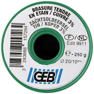 BRASURE FIL ETAIN/CUIVRE BOBINE 250G (Vendu par 1)