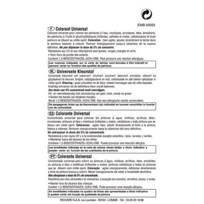 COLORANT UNIV. 25CC S/BL.OXYDE JAUNE (Vendu par 1)