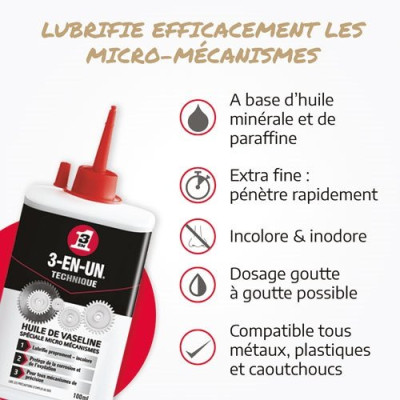 HUILE VASELINE 3EN1 BURETTE 100ML (Vendu par 1)