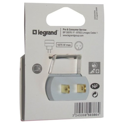 ADAPTATEUR 2P EUROPE/USA 1380W   BL