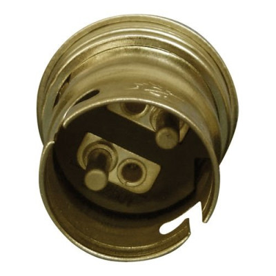 DOUILLE B22 AC.LAITONNE DOUBLE BAGUE V (Vendu par 1)