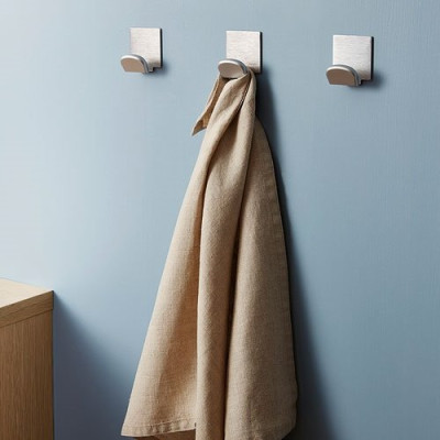 CROCHET ADHESIF BASE ACIER INOX /MATE (Vendu par 1)