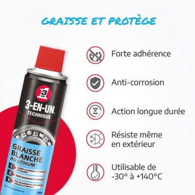 GRAISSE BLANCHE LITHIUM 3 EN1 BBE250ML (Vendu par 1)