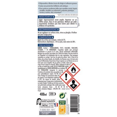 NETTOYANT DEPOUSS.BRILLANT BBE400ML (Vendu par 1)