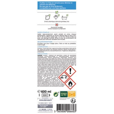STARWAX NETT.SAL.DE BAIN BBE 600ML 660 (Vendu par 1)