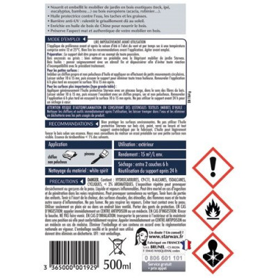HUILE PROTECTRICE BOIS EXTE.TECK 500ML (Vendu par 1)