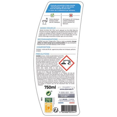 DETARTRANT GEL STARWAX WC 750ML  5544 (Vendu par 1)