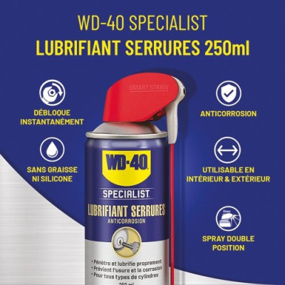 WD 40 SPECIALIST LUBRI.SERRURE 250ML (Vendu par 1)