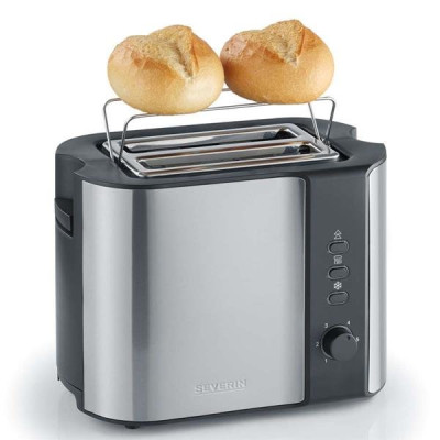 TOASTER 800W 2 TRANCHES INOX NOIR
