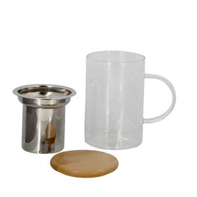 MUG INFUSEUR VERRE SIMPLE PAROI 450 ML