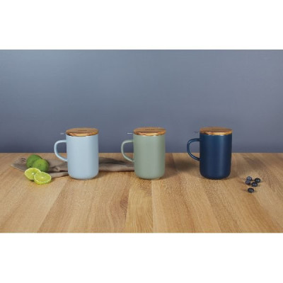 TISANIERE 475 ML GRIS COUVERCLE BOIS