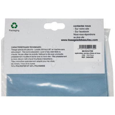 Lavette Spécial Vitrage Microvitre Bleu