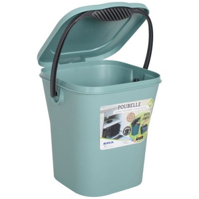 SEAU COMPOST 6L VERT EUCA.AVEC COUV.