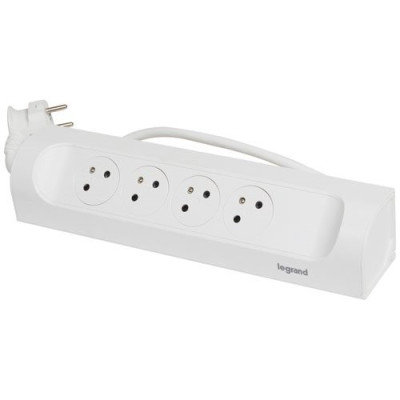 MULTIPRISE FB 4X2P+T ANGLE 1M BLANC