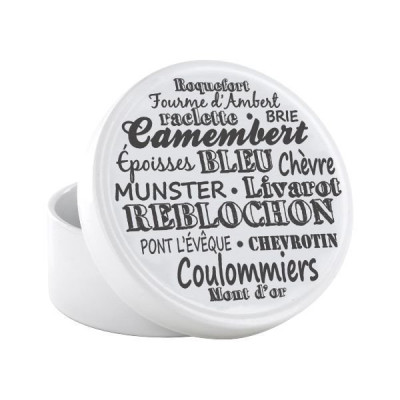 BOITE CAMEMBERT CERAMIQUE BLANC D.13CM