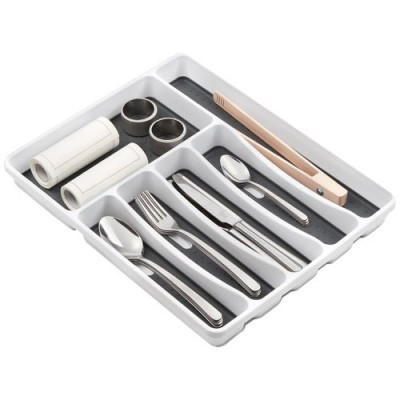 RANGE COUVERTS 6 CASES GRIS (Vendu par 1)