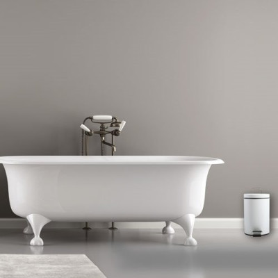 Poubelle métal blanc 3L