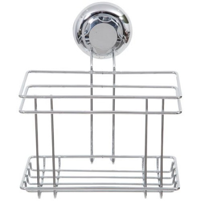 PORTE FLACONS A VENTOUSE METAL CHROME