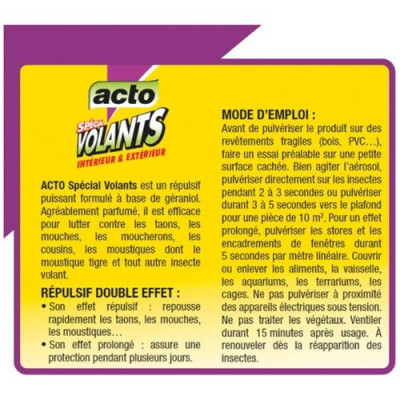 ACTO AEROSOL SPECIAL VOLANTS 500ML (Vendu par 1)