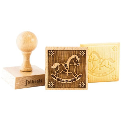 TAMPON DECO CARRE CHEVAL A BASCULE