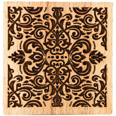 TAMPON DECO CARRE DAMASSE