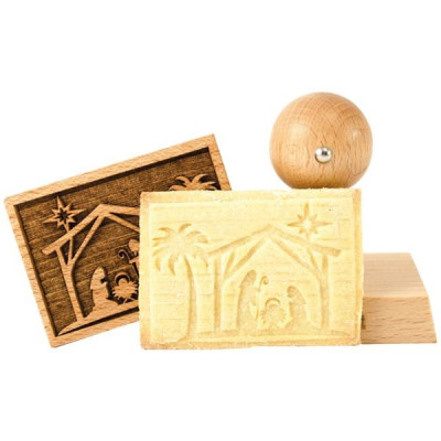 Tampon à biscuits rectangle - Motif Nativité