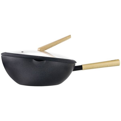 WOK ALU REVETU ET COUVERCLE 30 CM