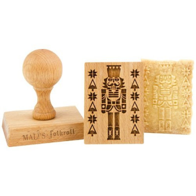 Tampon en bois rectangle - Motif Casse-Noisette