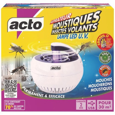 Aspirateur moustiques insectes volants lampe led u.v.
