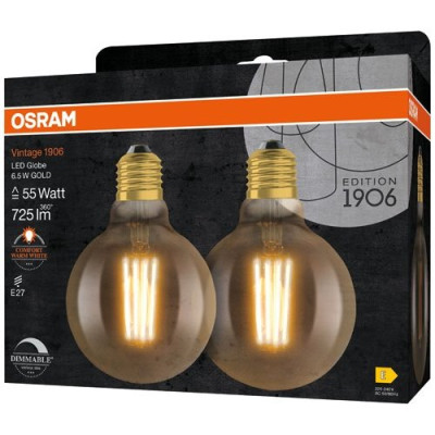 1906 globe 95mm clair filament variable or 6.5w e27 chaud b