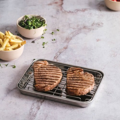 Plat à four 23.5 x 17.5 x 2.5 cm avec grille