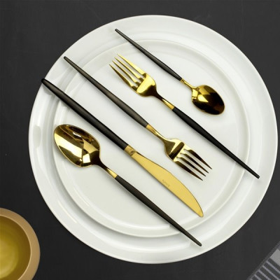 Ménagère 24 pièces Or & Noir - Soprano