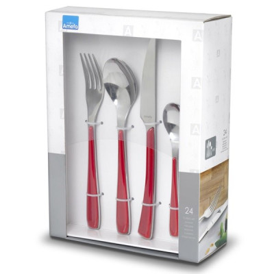 Ménagère 24 pièces Rouge - Alizé