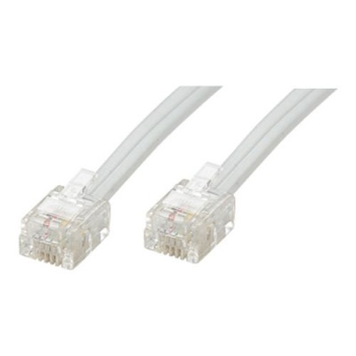CABLE TELEPHONIQUE DROIT RJ11 - LONGUEUR: 5M - 3903 - Blanc