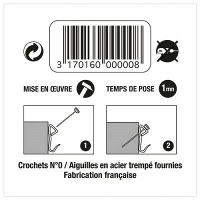 CROCHET ACIER LAITON N 0 CTE 10 1000 (Vendu par 1)