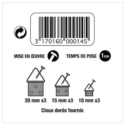 TRIANGLE ACCROCHE TABLEAU ASS.X9 1201 (Vendu par 1)