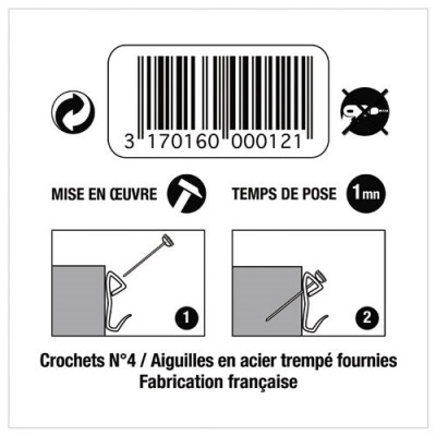 CROCHET ACIER LAITON N 4 CTE 03 1006 (Vendu par 1)
