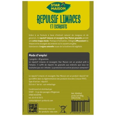 REPULSIF ESCARGOTS ET LIMACES 400G /NC (Vendu par 1)