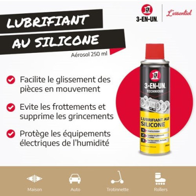 LUBRIFIANT AU SILICONE 3 EN 1 BBE250ML (Vendu par 1)