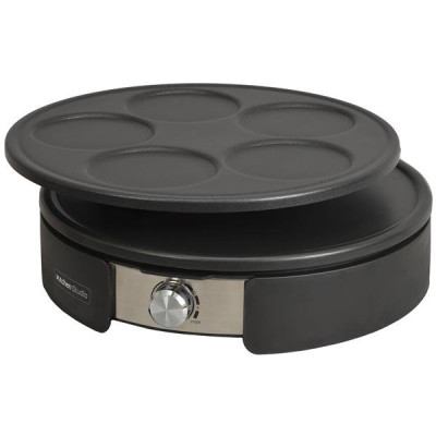 Crêpière format pro - 1500 W - Plaques anti-adhésive pour 1 crêpe 37 cm ou 5 crêpes 11 cm - noir