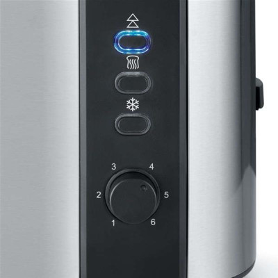 TOASTER 800W 2 TRANCHES INOX NOIR