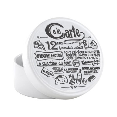 BOITE CAMEMBERT CERAMIQUE BLANC D.13CM