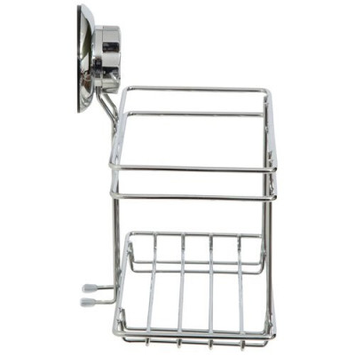 PORTE FLACONS A VENTOUSE METAL CHROME
