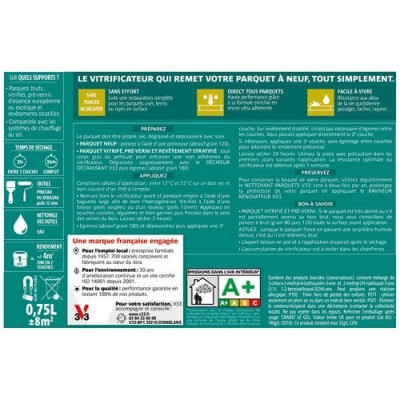 Vitrificateur rénovation incolore mat 0.75l