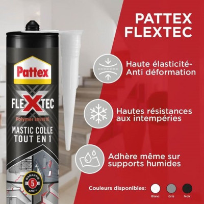 Mastic Colle Tout en 1 Flextec Polymère 380ml